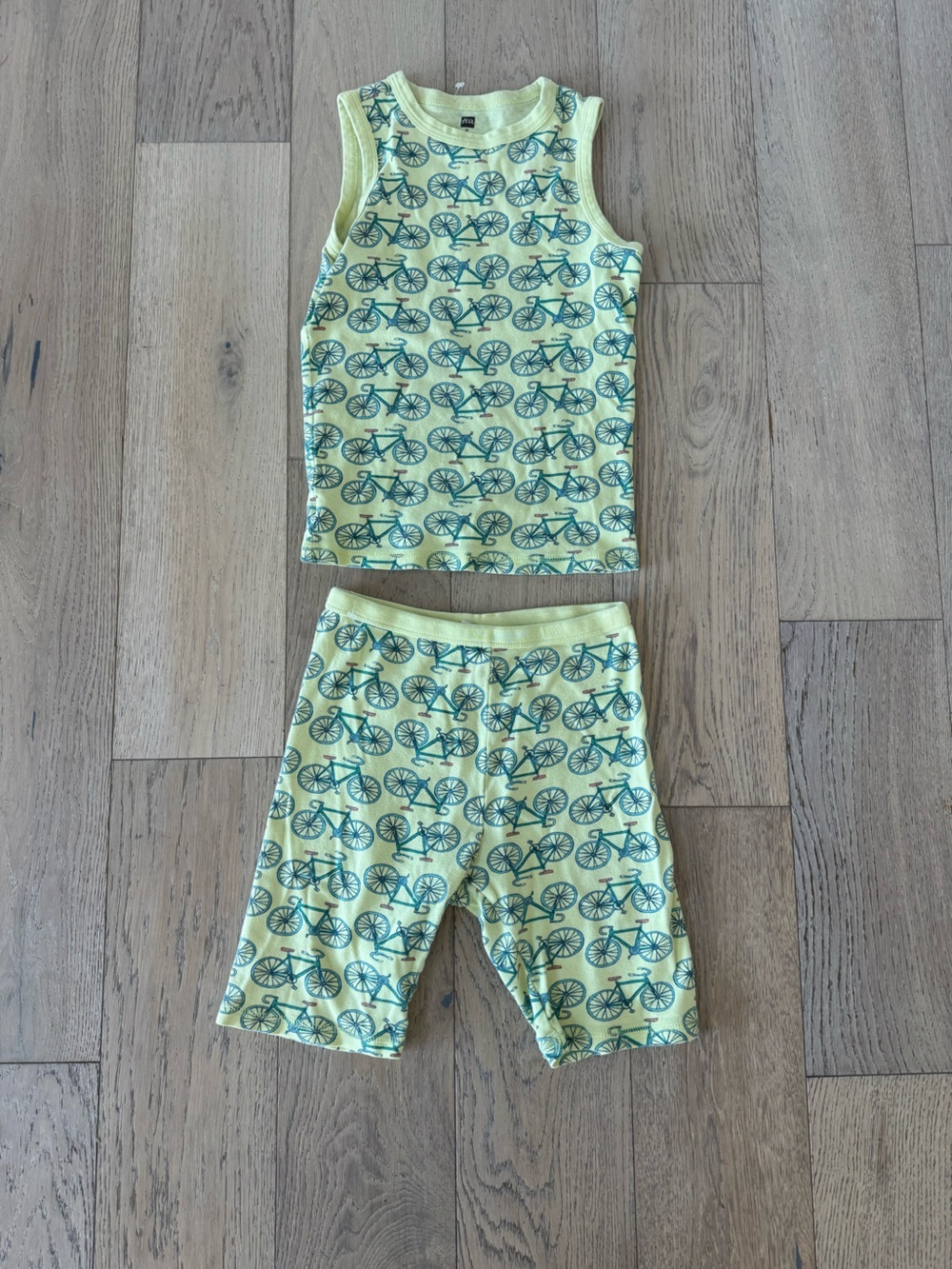 Tea Collection Bicylce Pajama Set Yellow Size 12